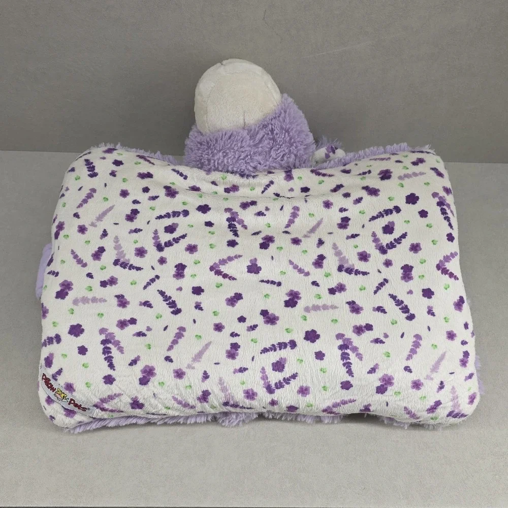 Pillow Pets Purple Plush Stuffed Animal Cow Night Time Sleeping Kids Child